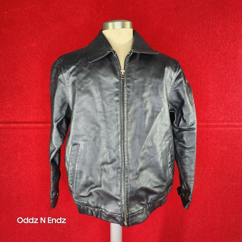 Cherokee Brand Men's‎ Black Leather Jacket Kids S
